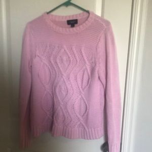 Lands’ End chunky knit pink sweater